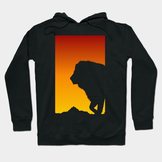 Sunset Lion Design - King of the Jungle Big Cat Lion Art Lion Lover Hoodie by ballhard